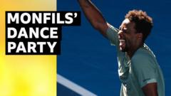 Monfils dances with joy after third-round win over Fritz