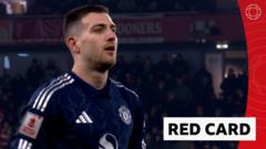 Dalot sent off after reckless tackle