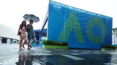 Heavy rain disrupts day one at Australian Open