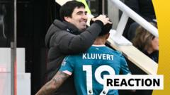 Iraola praises ‘amazing’ Kluivert after hat-trick